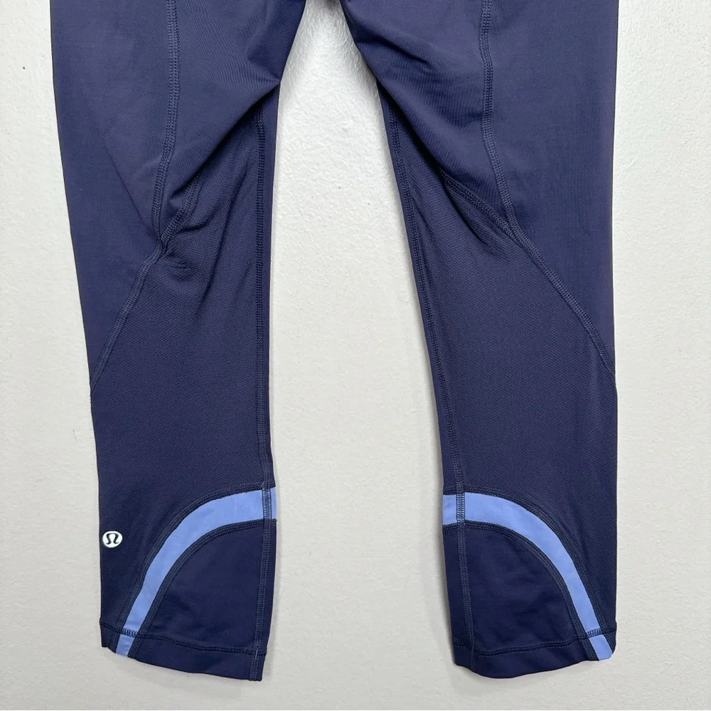 Lululemon Womens 4 Run Inspire Crop II Cadet Blue Lullaby - Picture 12 of 14